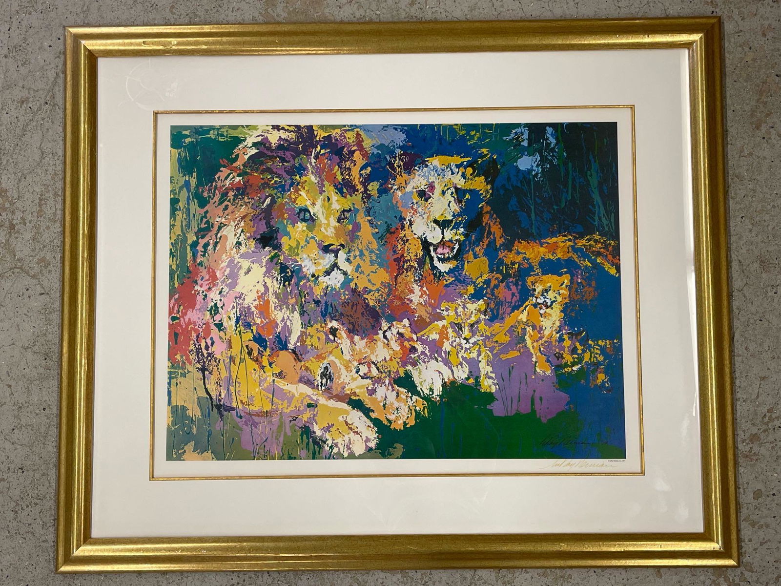 LeRoy Neiman. Serigraph, Lions (1 of 4)