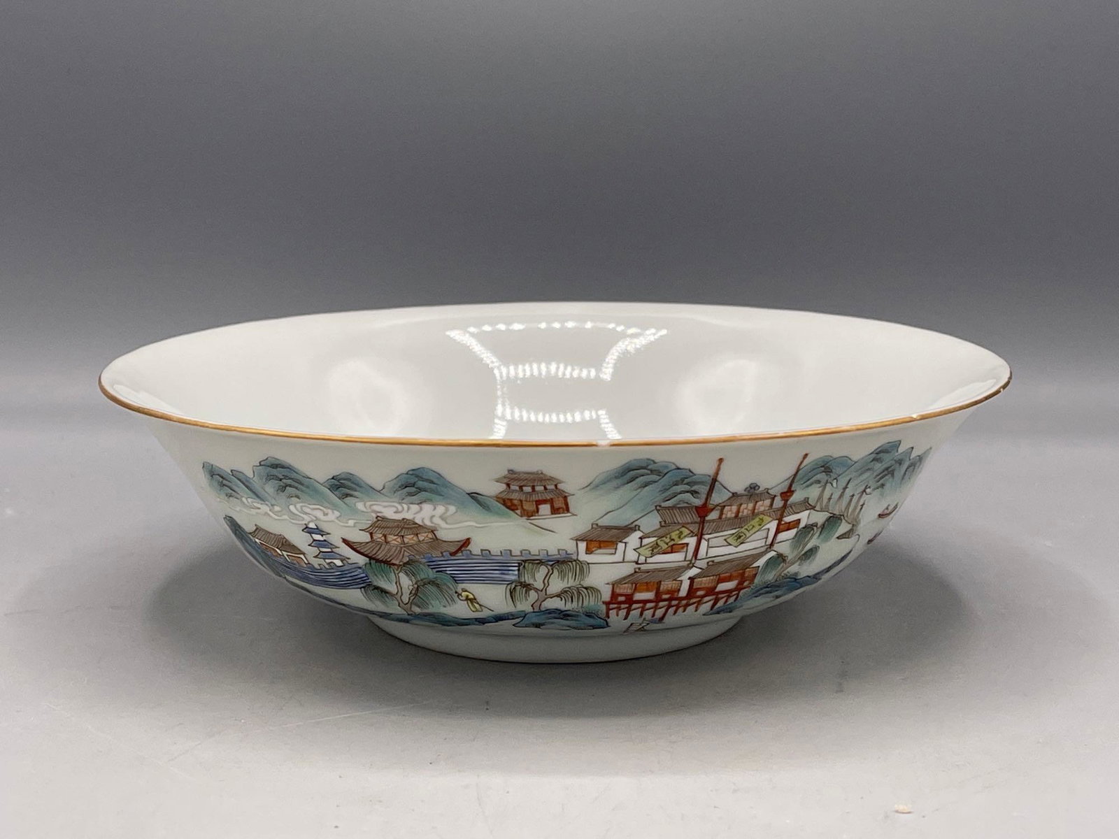 Chinese Porcelain Genre Scene Bowl (1 of 7)