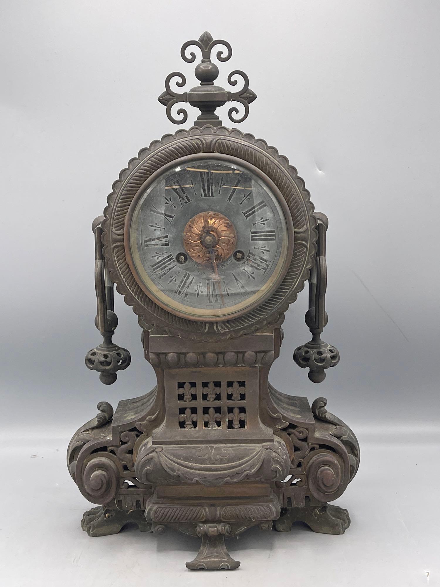 Tiffany & Co. Bronze Mantel Clock (1 of 5)