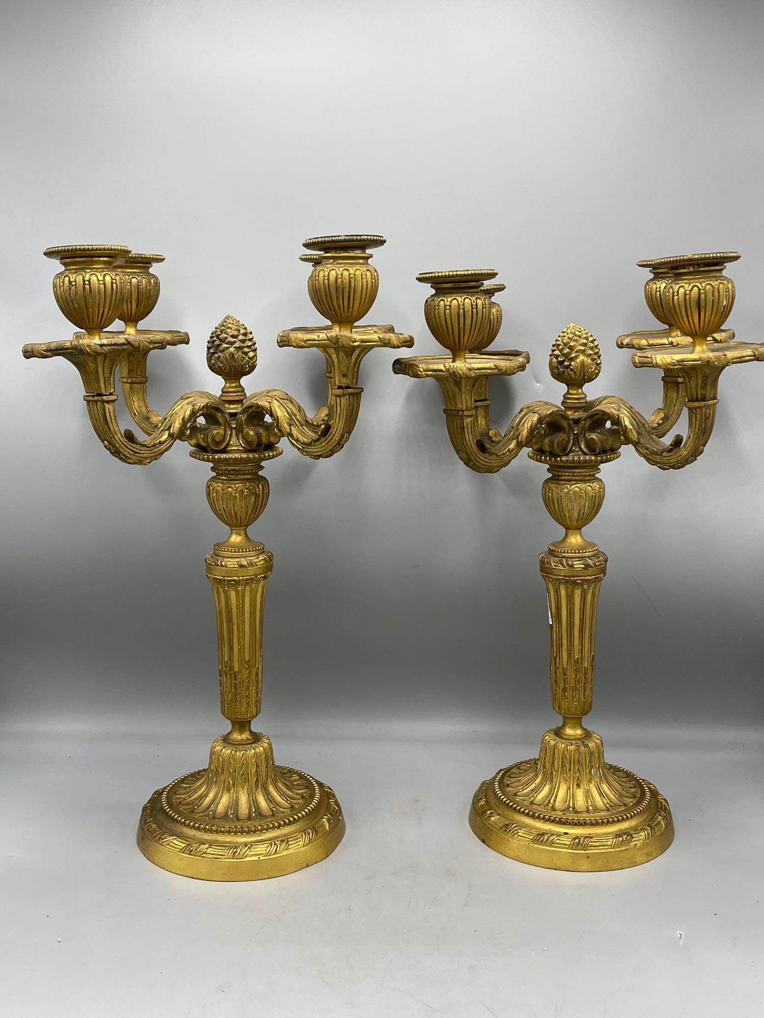 Pair of Gilt Bronze Candlesticks (1 of 8)