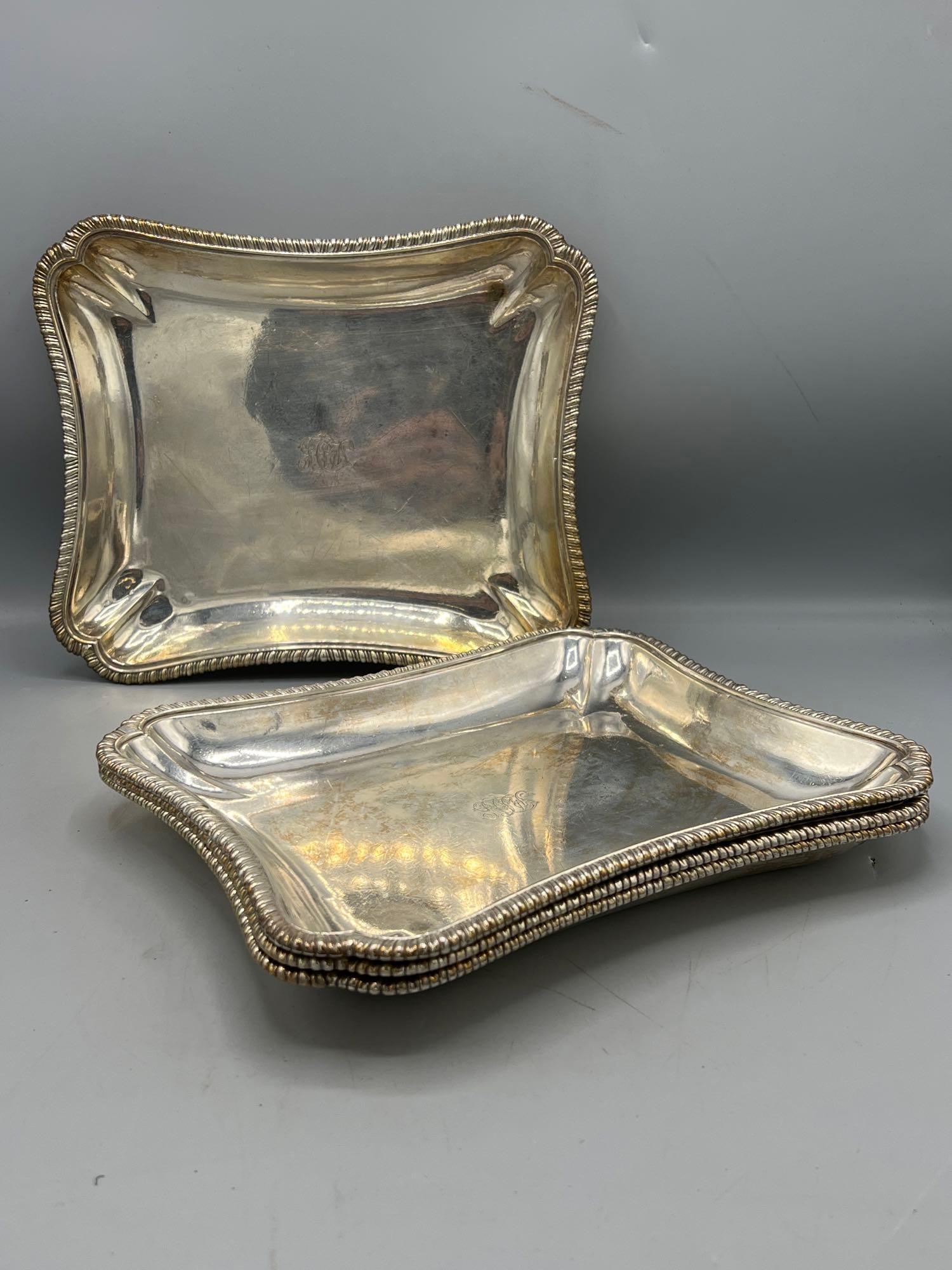 Four English Sterling Silver Trays (1 of 5)