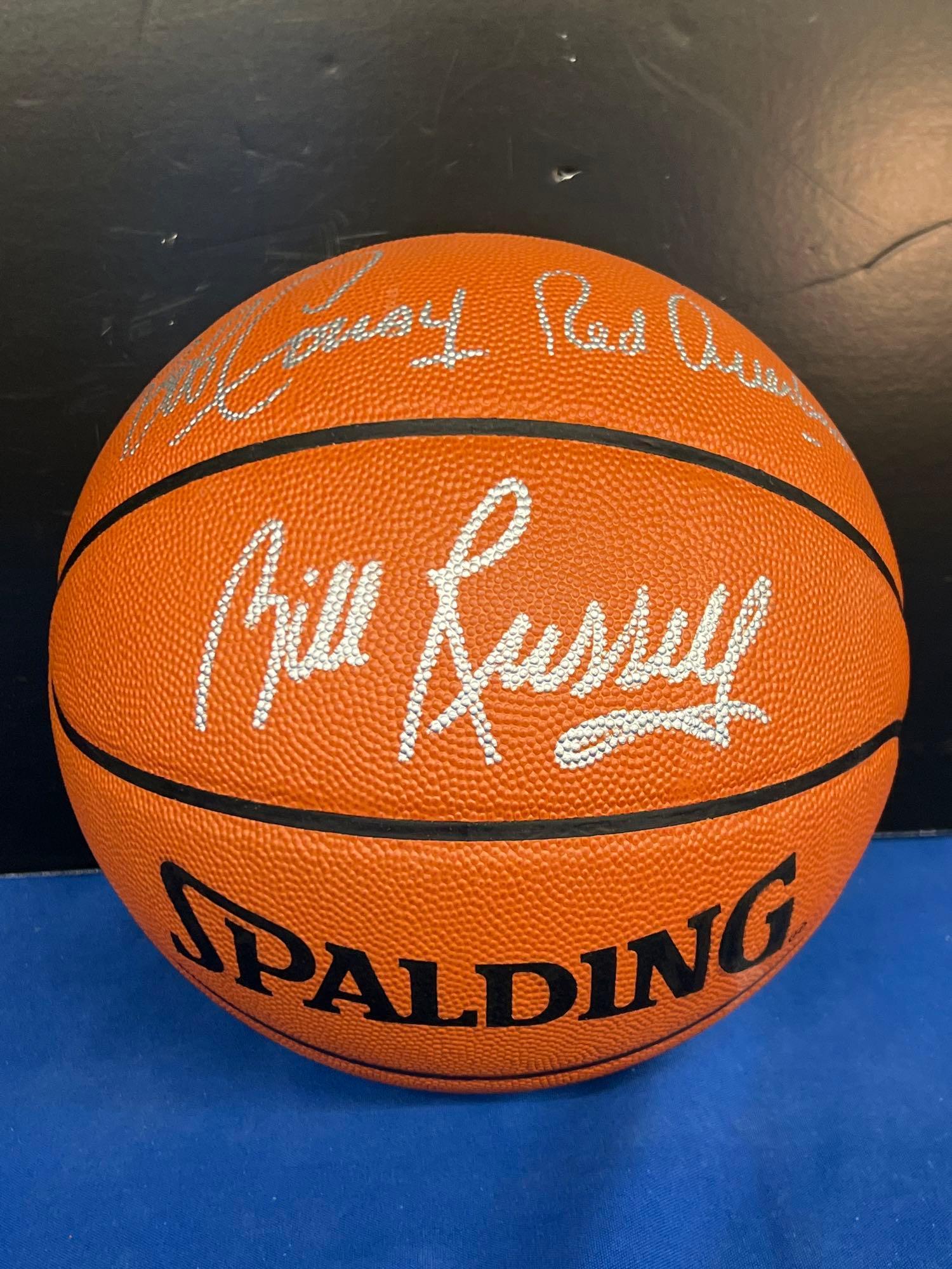 Bob Cousy, Red Auerbach, Bill Russell Signed Basketball (1 of 6)