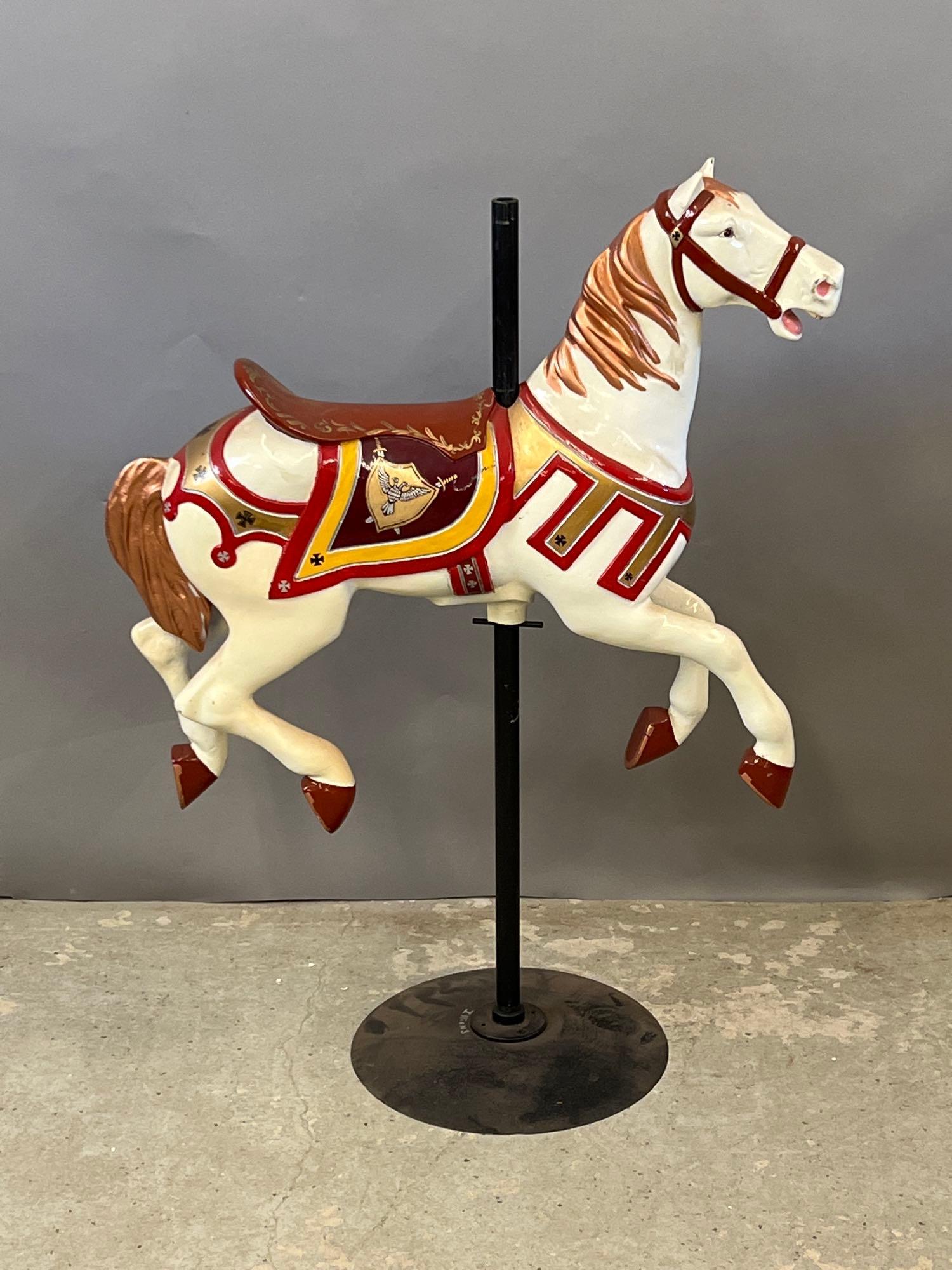 Childâ€™s Size Painted Metal Carousel Horse (1 of 3)