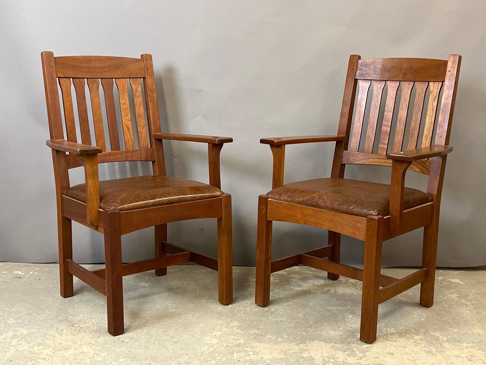 Pair of Stickley Cherry Armchairs (1 of 5)