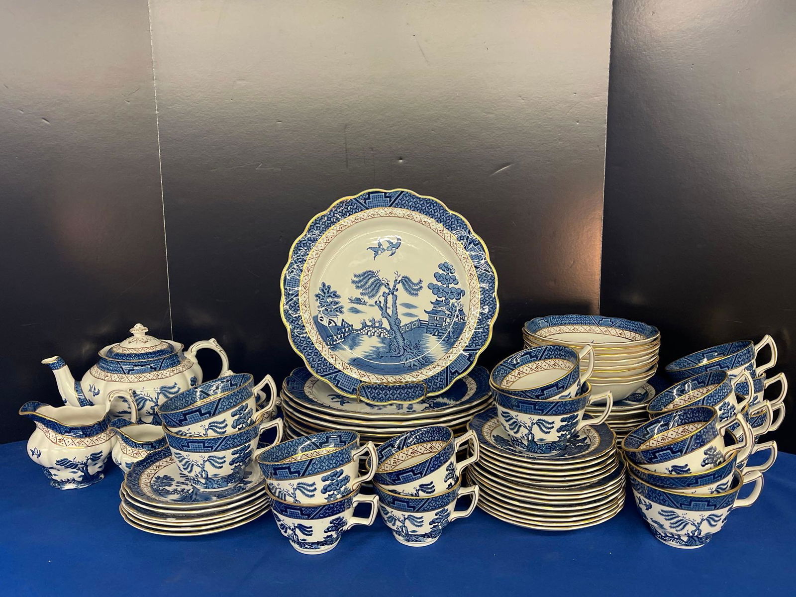 72 Pieces of Booth's Blue Willow Porcelain (1 of 10)
