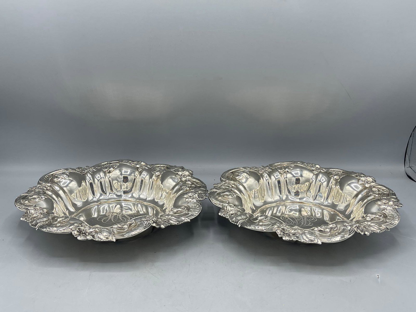 Two Sterling Silver Repousse Dishes (1 of 5)