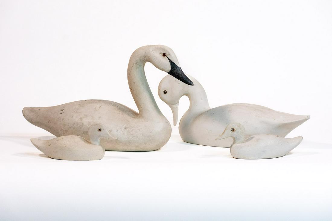 Four Carved Decoys By Louise Dwyer (1 of 4)