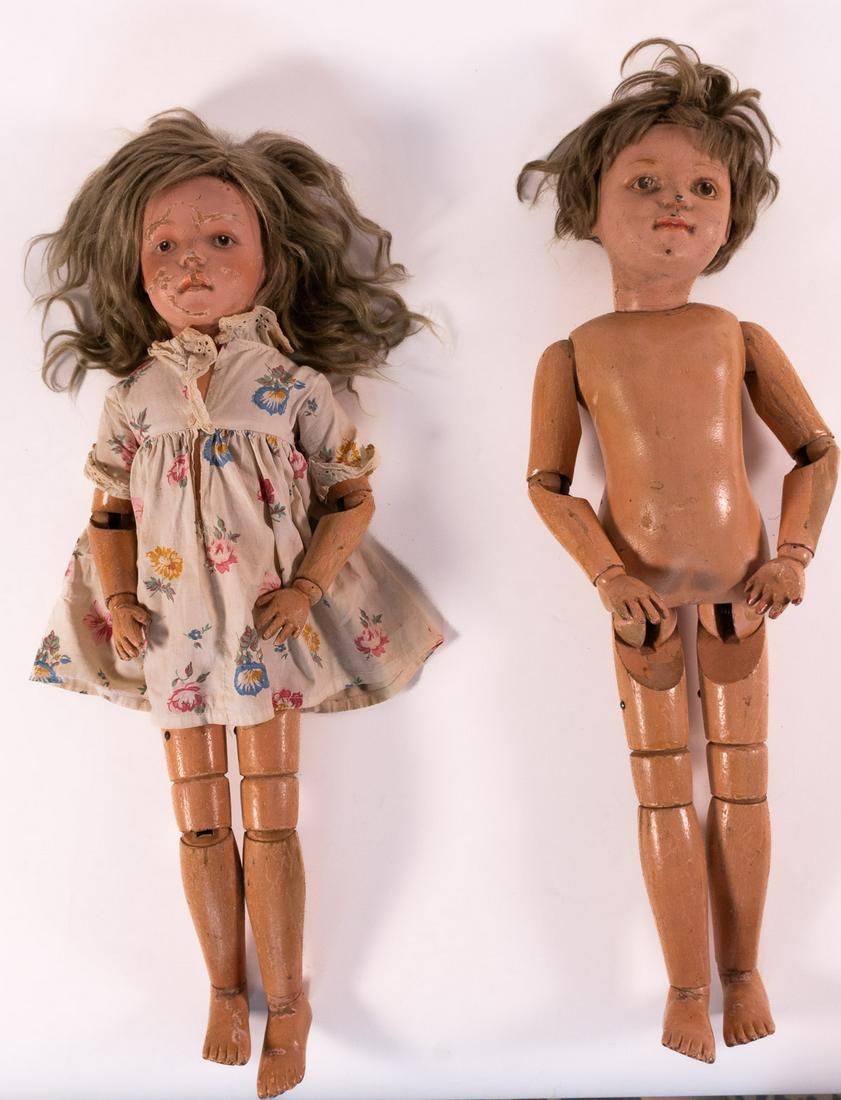 Pair Antique Schoenhut Dolls (1 of 6)