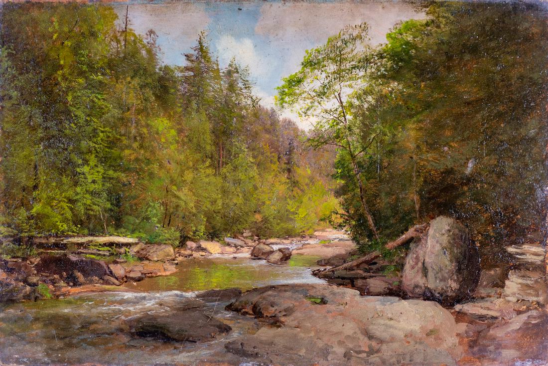 A Mountain Stream" circle of Hermann Herzog (1 of 2)