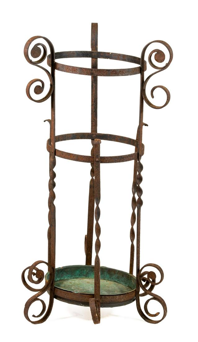Wrought Iron Umbrella Stand (1 of 3)