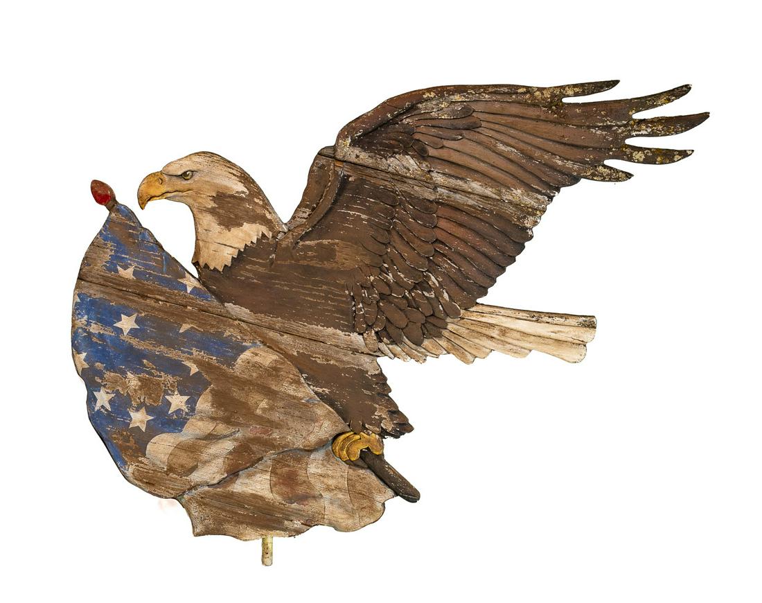 Patriotic Carved & Painted American Eagle Weather Vane (1 of 2)