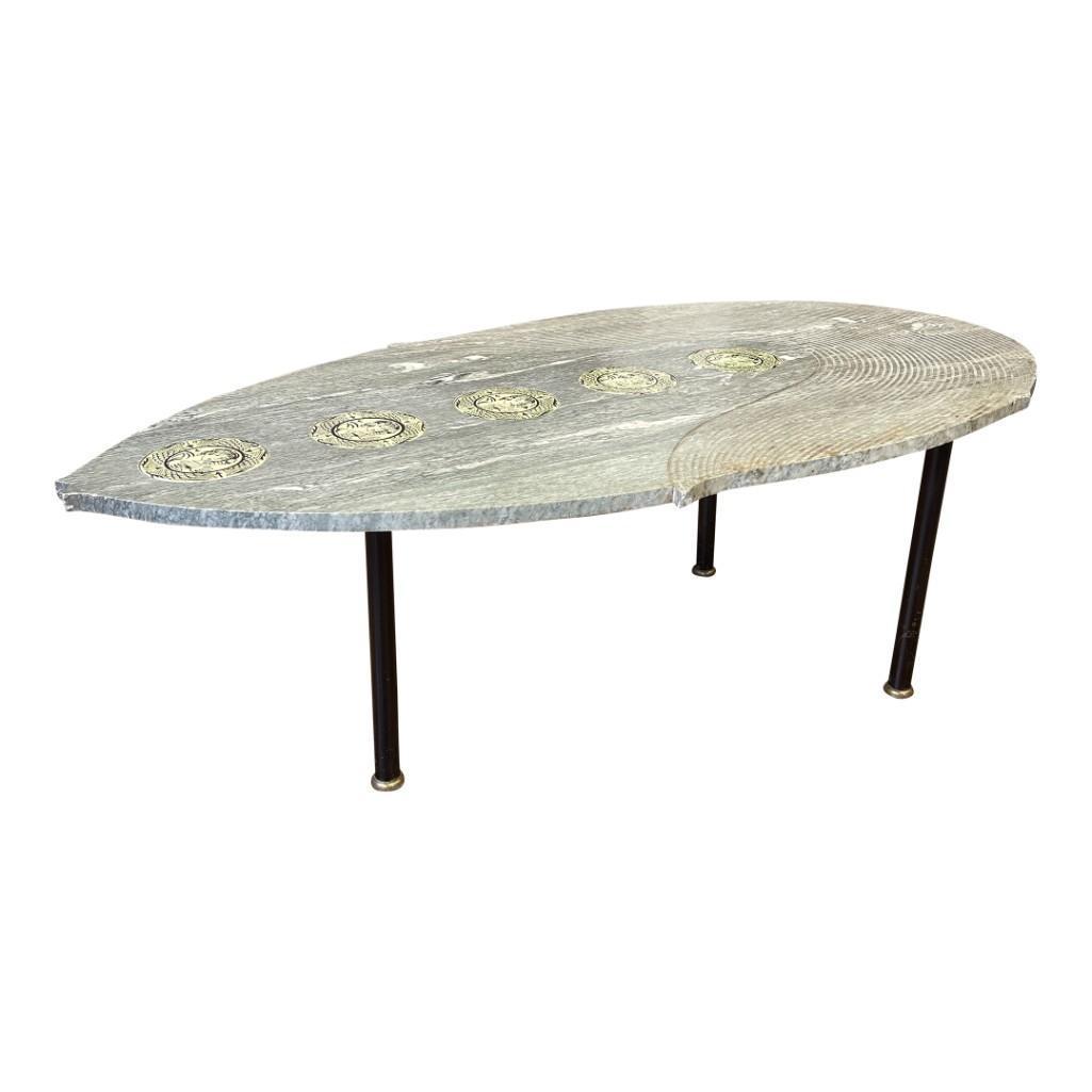 1960s Italian Marble Ceramic inlaid Coffee Table (1 of 11)