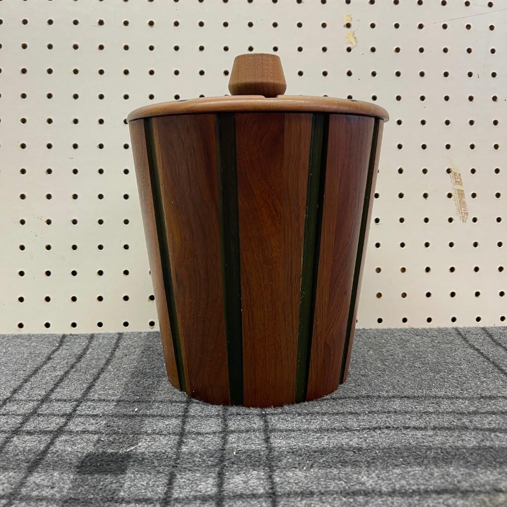 Mid-Century Walnut Ice Bucket (1 of 4)