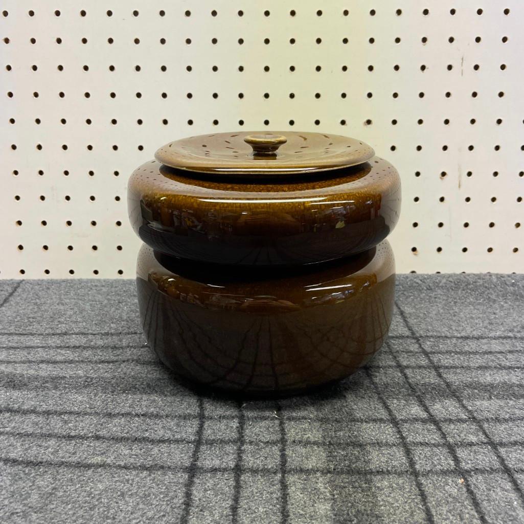 Rare Russel Wright American Modern Stack Server: (B) A seldom seen three-piece American Modern stacking server by Russel Wright for Steubenville. in great shape with no cracks or scratches. Only one small chip on the underside of the lid that is not