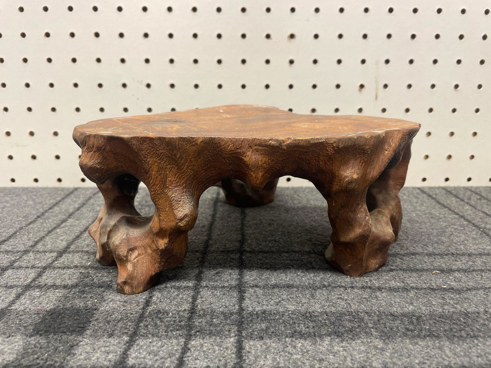 Mid-Century Live Edge Freeform Wooden Pedestal (1 of 7)