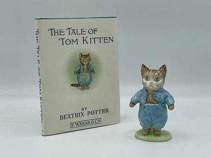 Beswick Beatrix Potter Tom Kitten: Beatrix Potter's "Tom Kitten" F. Warne & Co. Ltd. Includes a first variation porcelain Tom Kitten by Beswick England, and "The Tale of Tom Kitten" book by Beatrix Potter. Has original green box.