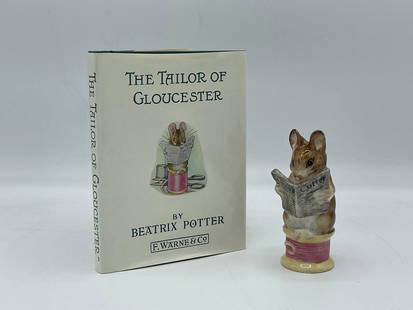 Beswick Beatrix Potter Tailor of Gloucester: Beatrix Potter's "Tailor of Gloucester" F. Warne & Co. Ltd. Includes a first variation porcelain Tailor of Gloucester by Beswick England, and "The Tailor of Gloucester" book by Beatrix Potter. Has