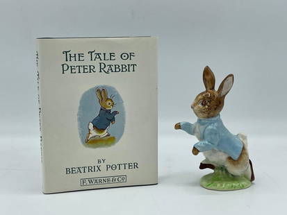 Beswick Beatrix Potter Peter Rabbit Figurine: Beatrix Potter's "Peter Rabbit" F. Warne & Co. Ltd. Copyright 1948. Includes the first variation porcelain Peter Rabbit by Beswick England, and "The Tale of Peter Rabbit" book by Beatrix Potter. Has