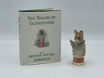 Beswick Beatrix Potter The Tailor of Gloucester: Beatrix Potter's "The Tailor of Gloucester" F. Warne & Co. Ltd. Includes a second variation porcelain Tailor of Gloucester by Beswick England, and "The Tailor of Gloucester" book by Beatrix Potter.