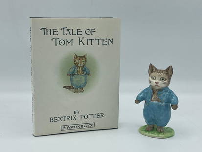 Beswick Beatrix Potter Tale of Tom Kitten: Beatrix Potter's "Tom Kitten" F. Warne & Co. Ltd. Includes a 2nd variation porcelain Tom Kitten by Beswick England, and "The Tale of Tom Kitten" book by Beatrix Potter. Has original green box.