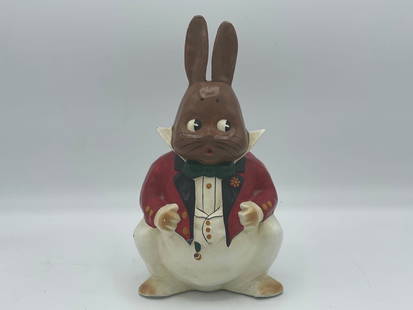 Harrison Cady Cast Iron Door Stop: A Harrison Cady Peter Rabbit hand-painted full figure cast iron door stop. 9 in tall x 4-1/2 in wide.