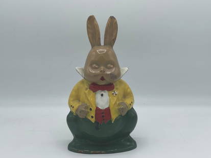 Harrison Cady Cast Iron Door Stop: A Harrison Cady Peter Rabbit hand-painted cast iron door stop. 9 in tall x 4-1/2 in wide.