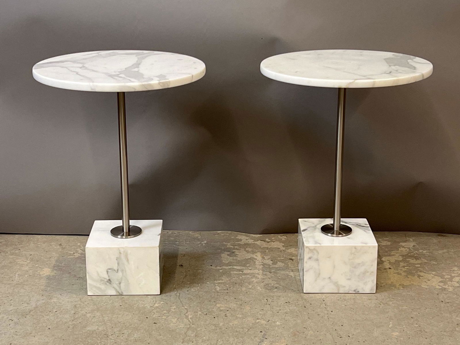 Pair of Modernist Marble End Tables (1 of 4)
