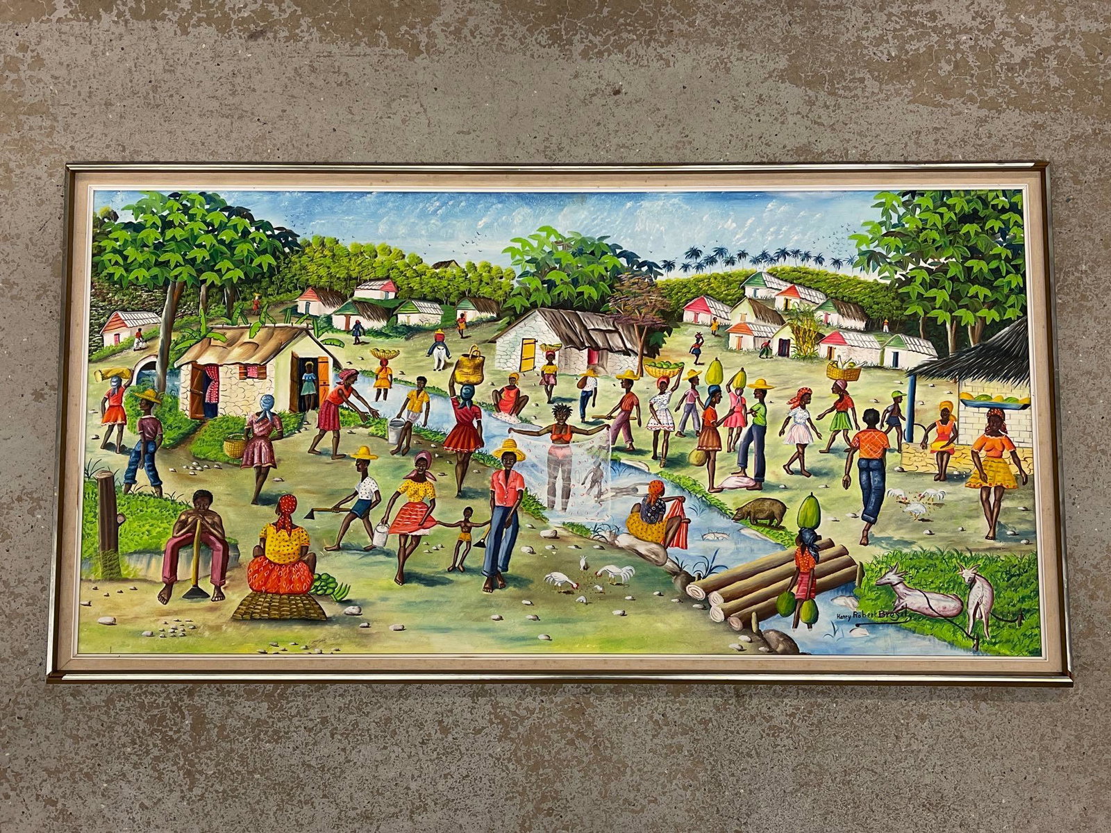 Henry Robert Bresil. Oil/Board, Haitian Village (1 of 6)
