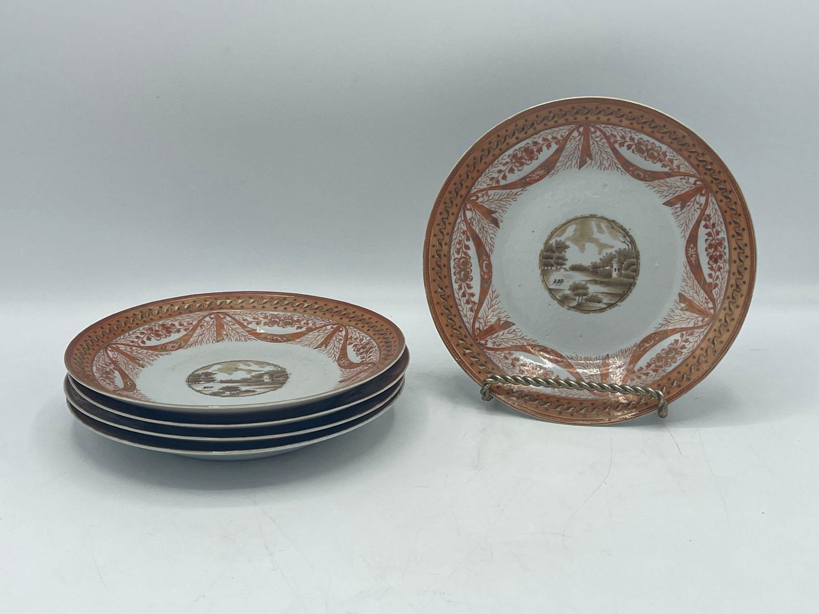 Five Chinese Export Porcelain Plates (1 of 5)
