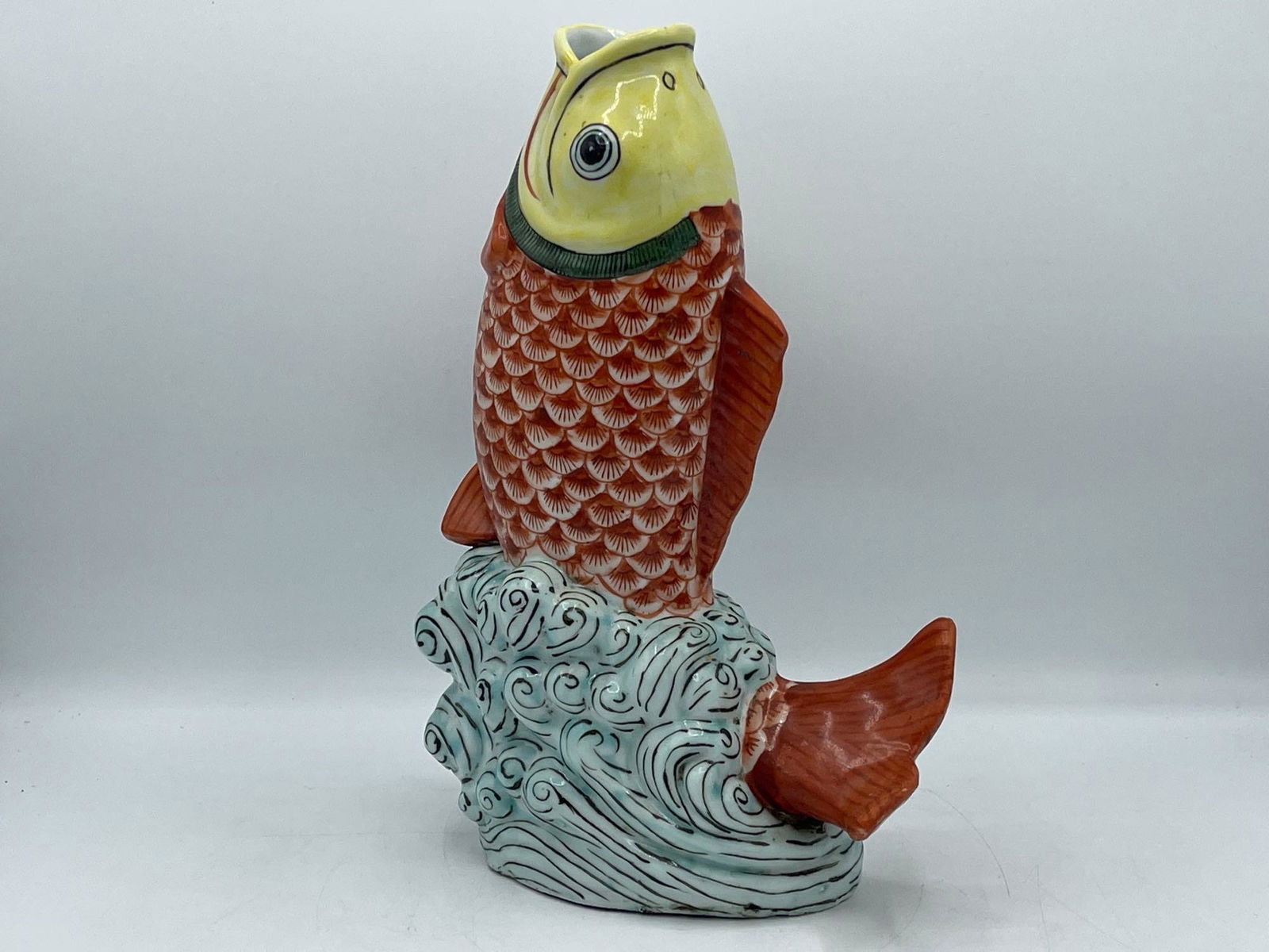 Chinese Porcelain Fish Figural Vase (1 of 4)