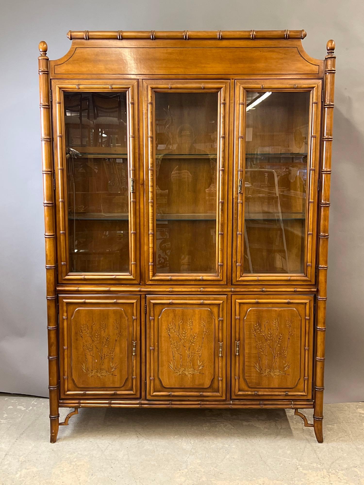 Faux bamboo 2024 china cabinet