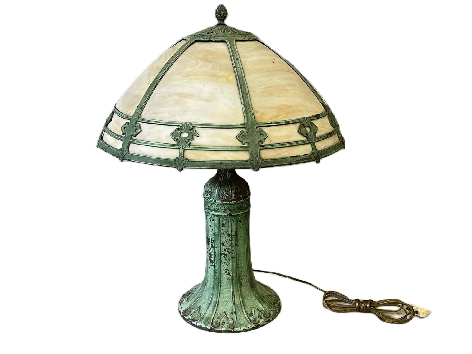 Arts & Crafts Slag Glass Table Lamp (1 of 4)