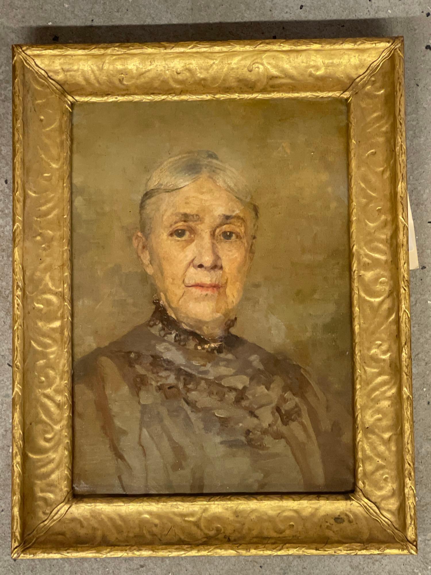 19th C. Oil/Canvas, Portrait of Woman (1 of 5)