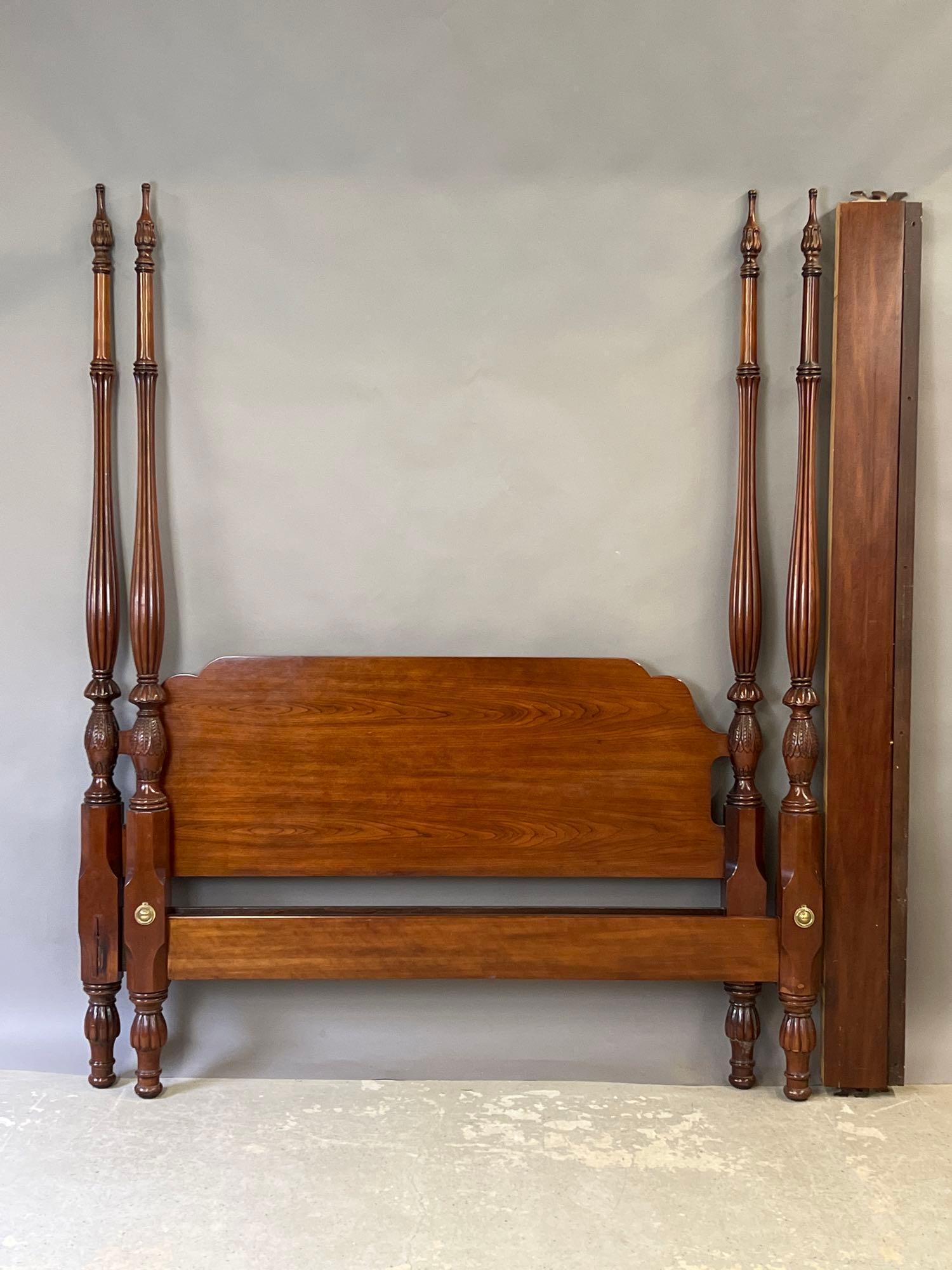 Mahogany Carved Queen-size Four Poster Bed (1 of 3)