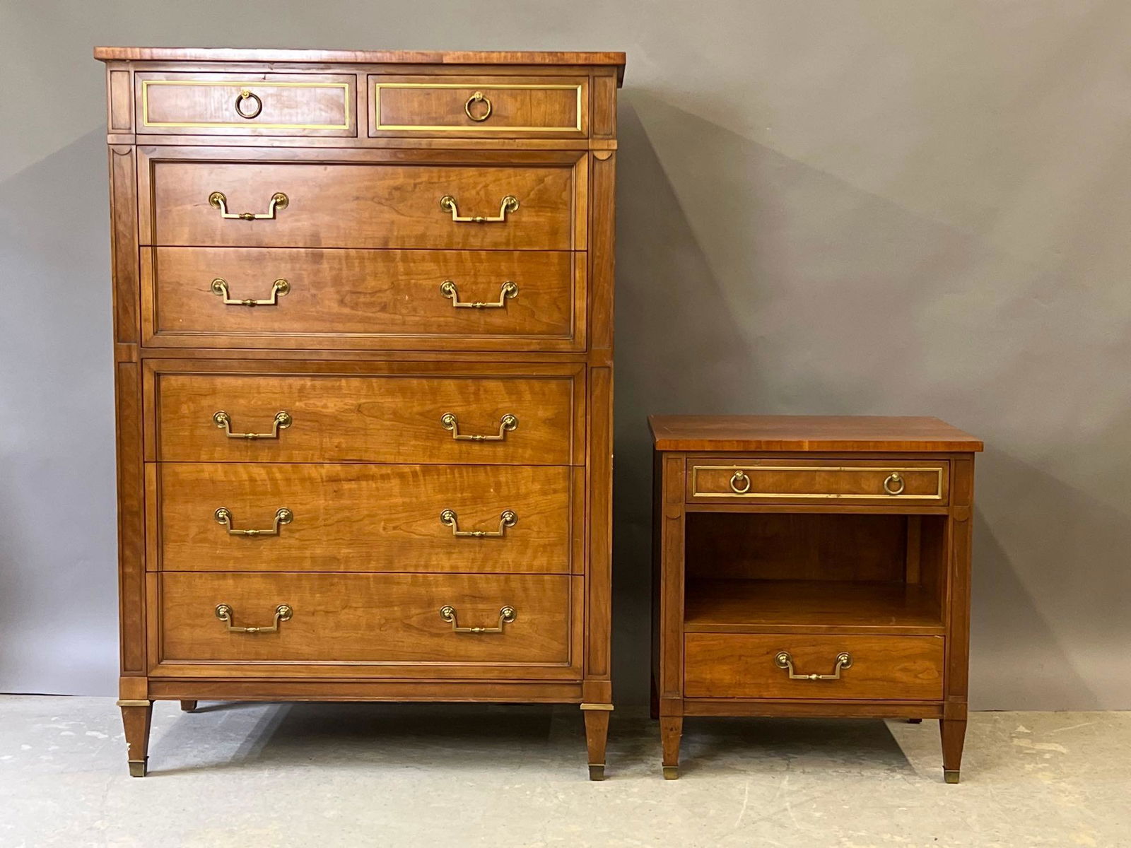 Kindel Cherry Tall Chest and Nightstand (1 of 6)