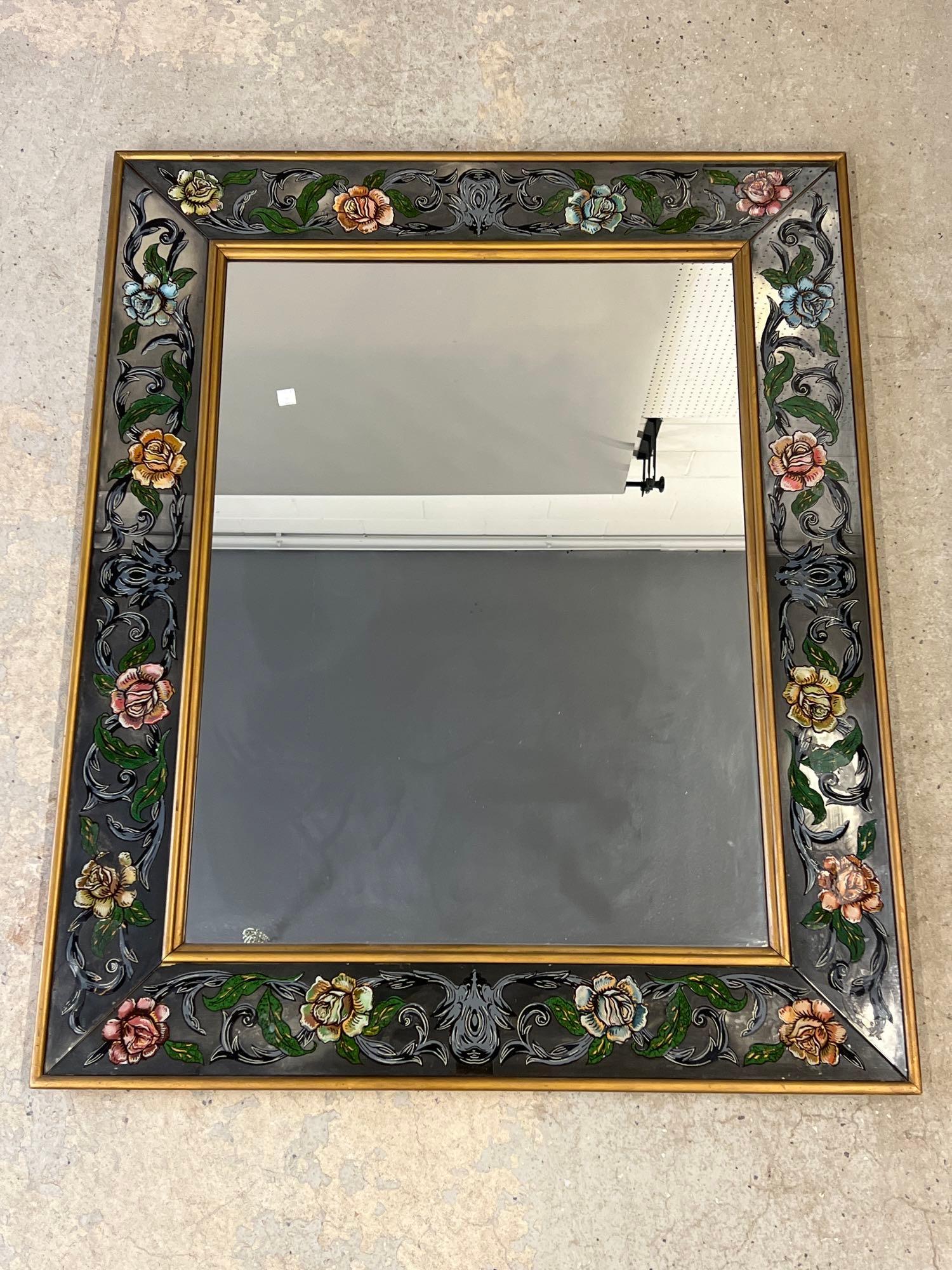 Hollywood Regency Eglomise Wall Mirror (1 of 4)