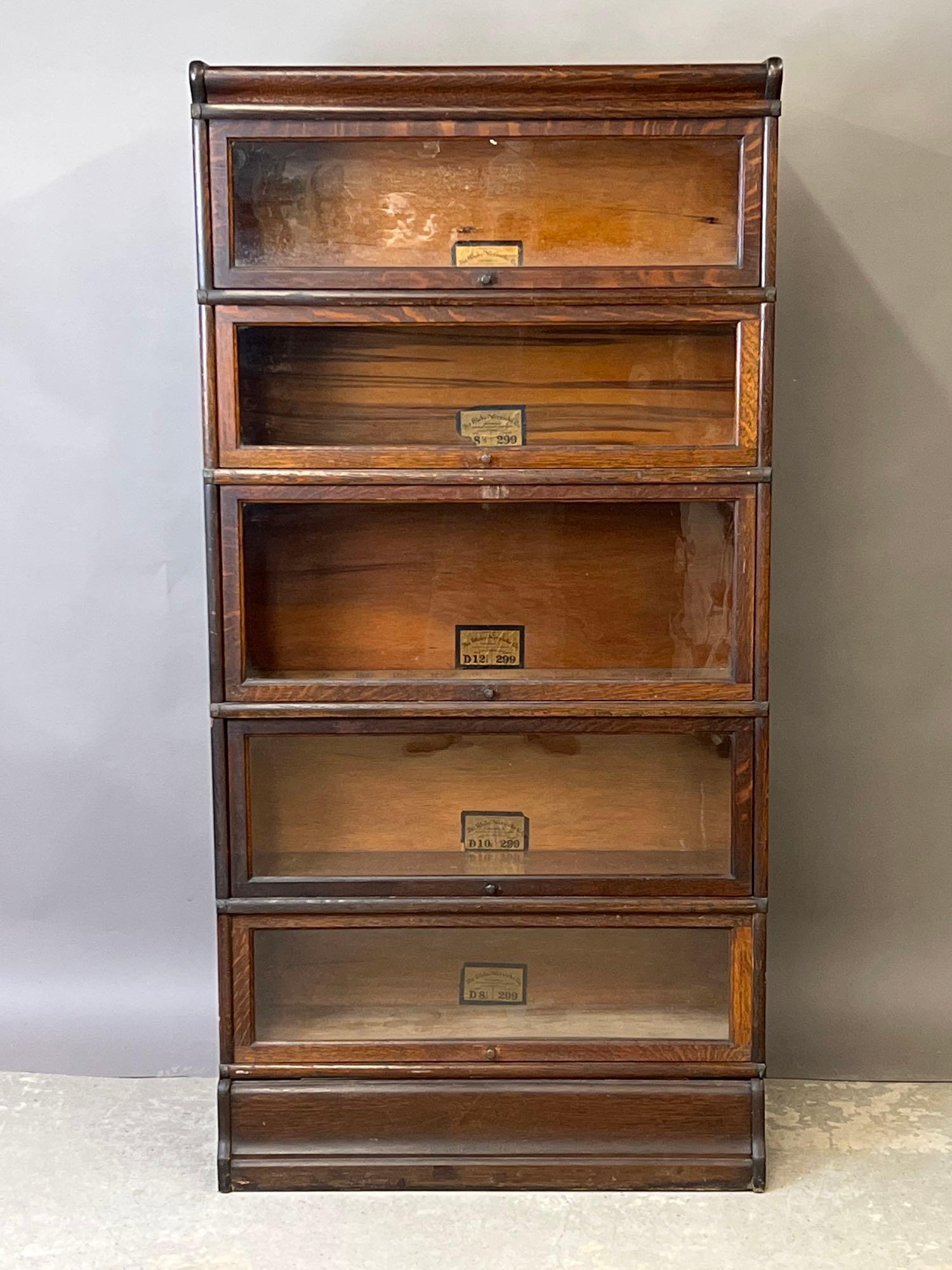 Globe Wernicke Oak Sectional Bookcase (1 of 3)