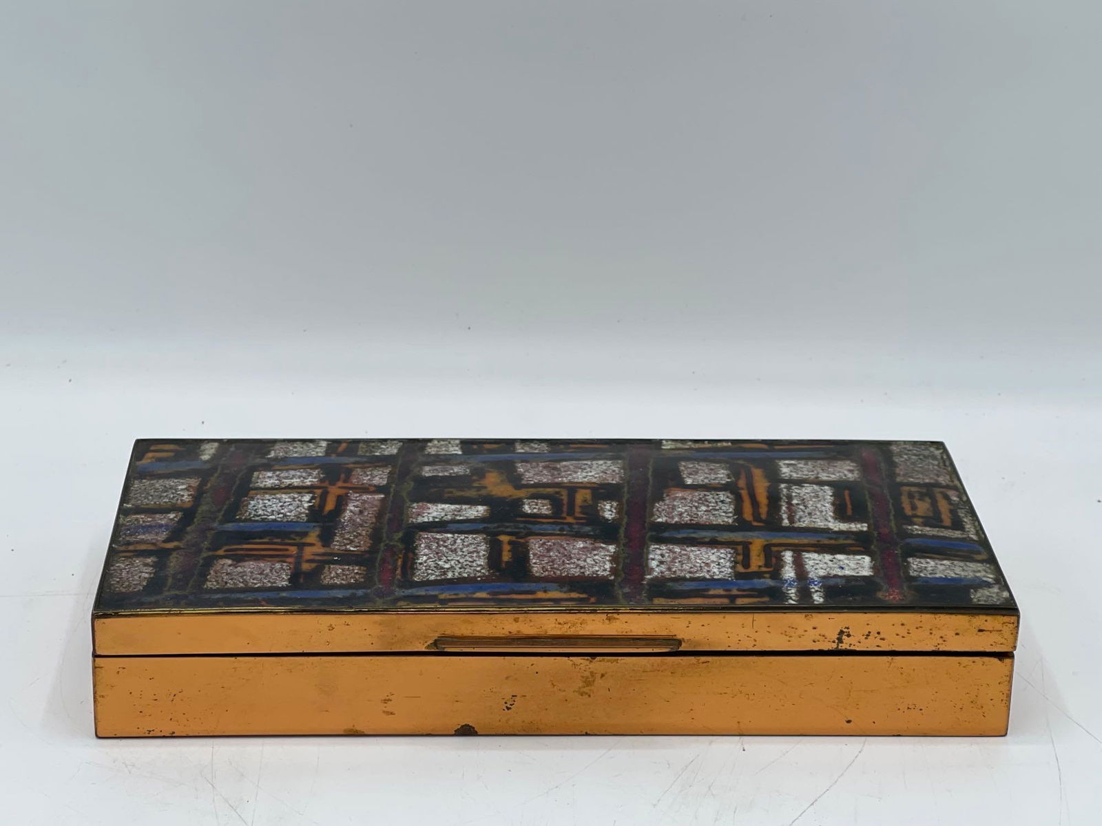 Signed Italian Enamel Copper Box (1 of 5)