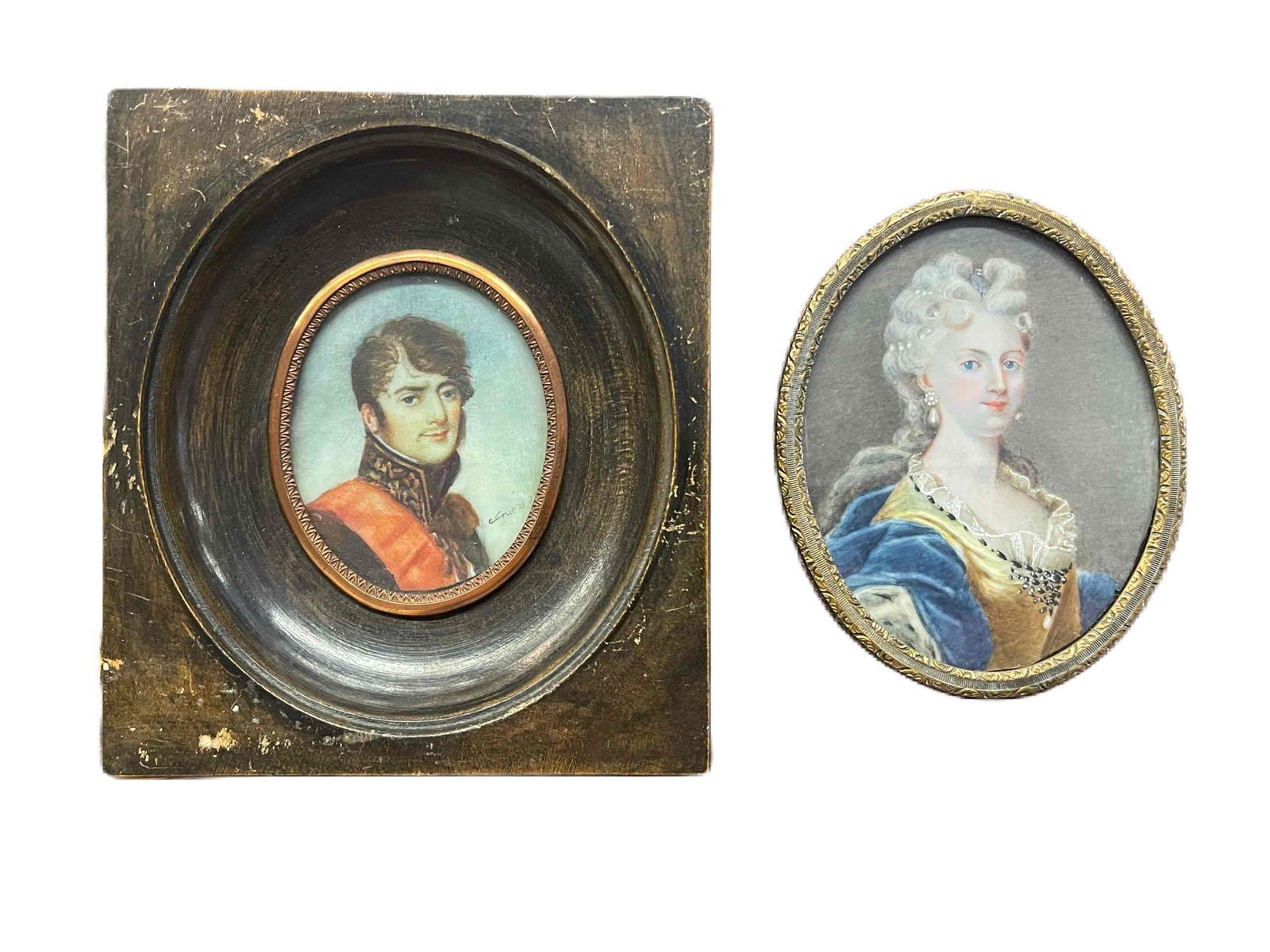 Two 19th C. French School Miniature Portraits (1 of 8)