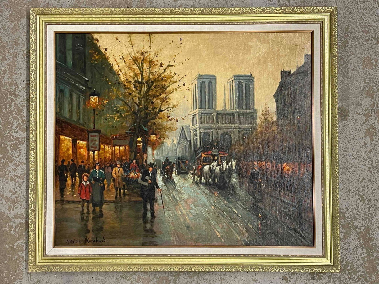 Antoine Blanchard. Oil/Canvas, Paris Scene (1 of 5)