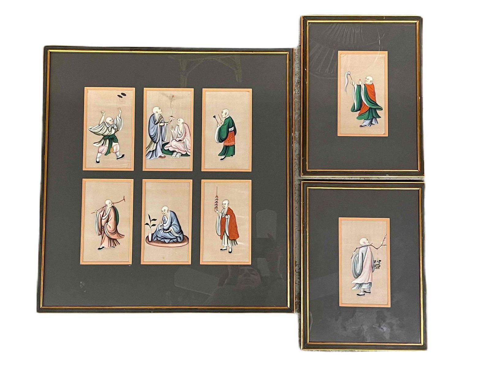 Three Framed Pith Paintings (1 of 6)