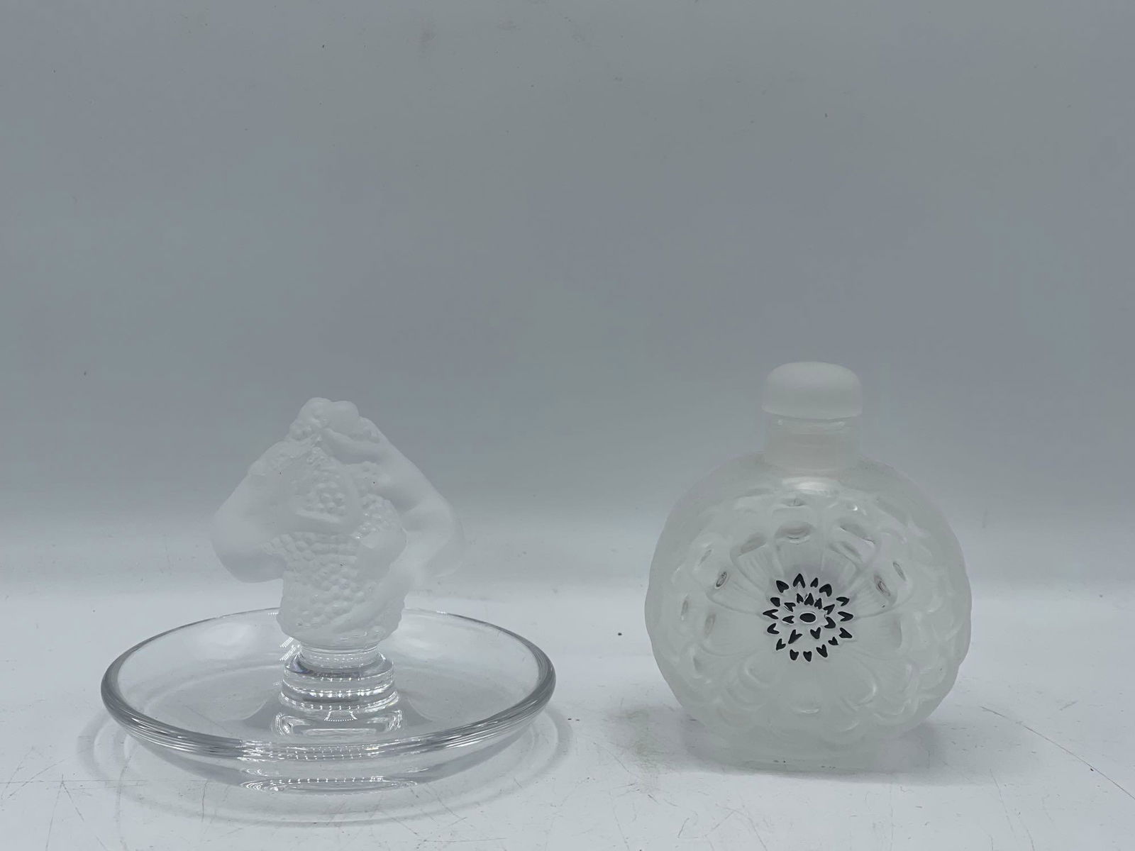 Lalique Perfume Bottle and Figural Dish (1 of 6)