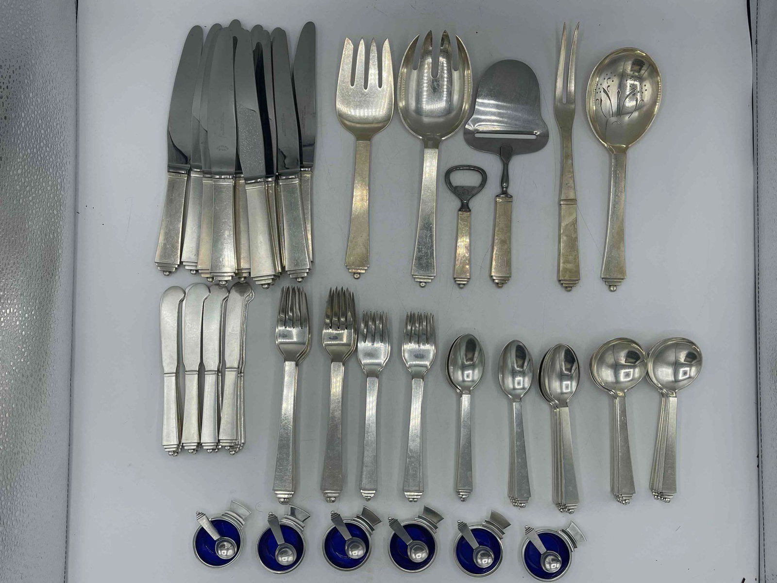 Georg Jensen Pyramidin Sterling Flatware Service (1 of 7)