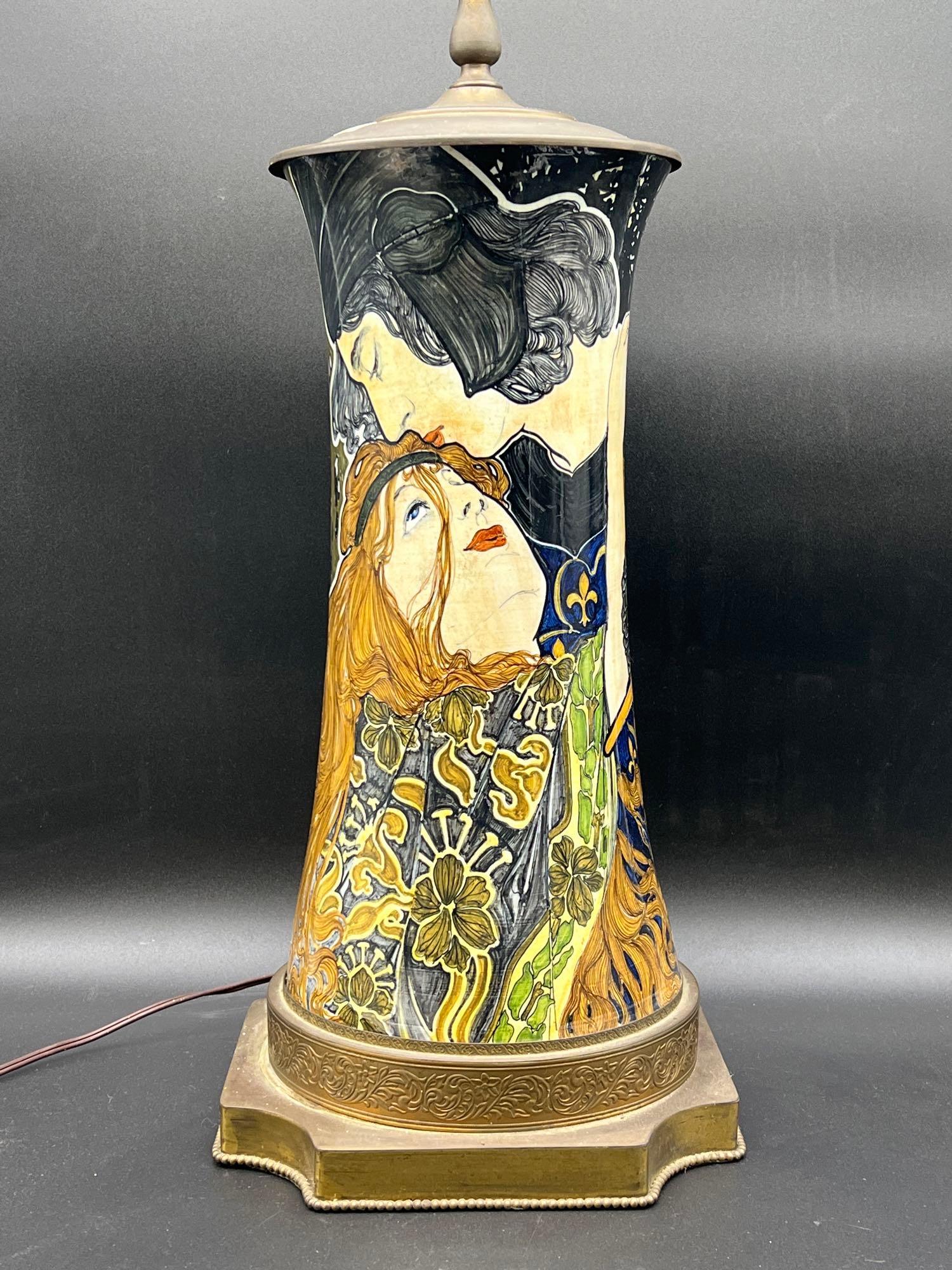 Art Nouveau Ceramic Table Lamp (1 of 4)