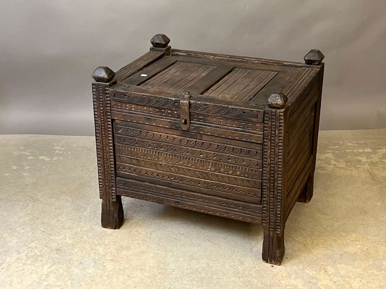 Pakistani Swat Valley Carved Dowry Chest (1 of 3)