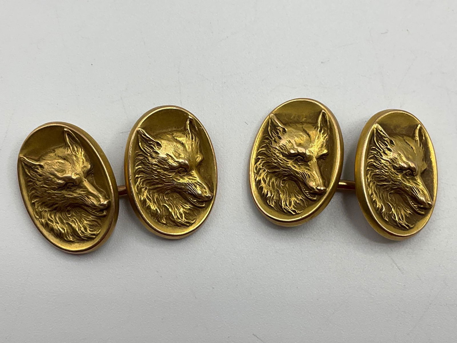 14K Gold Fox Head Cuff Links (1 of 4)