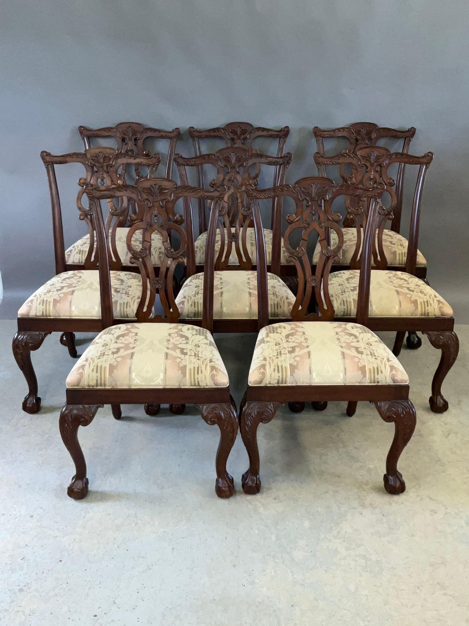 Eight Chippendale-style Dining Chairs (1 of 15)
