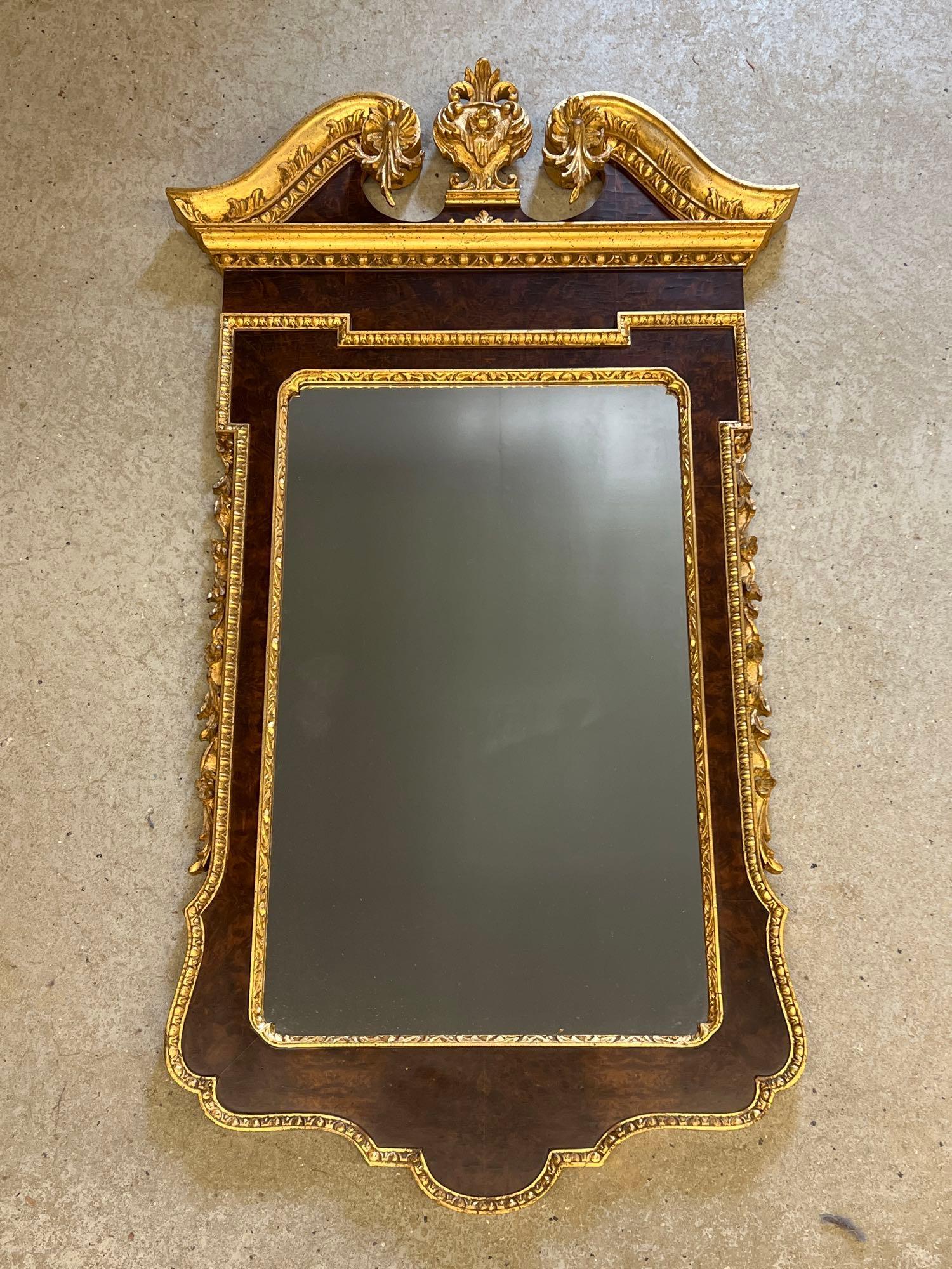 Italian Georgian-style Gilt & Mahogany Wall Mirror (1 of 5)