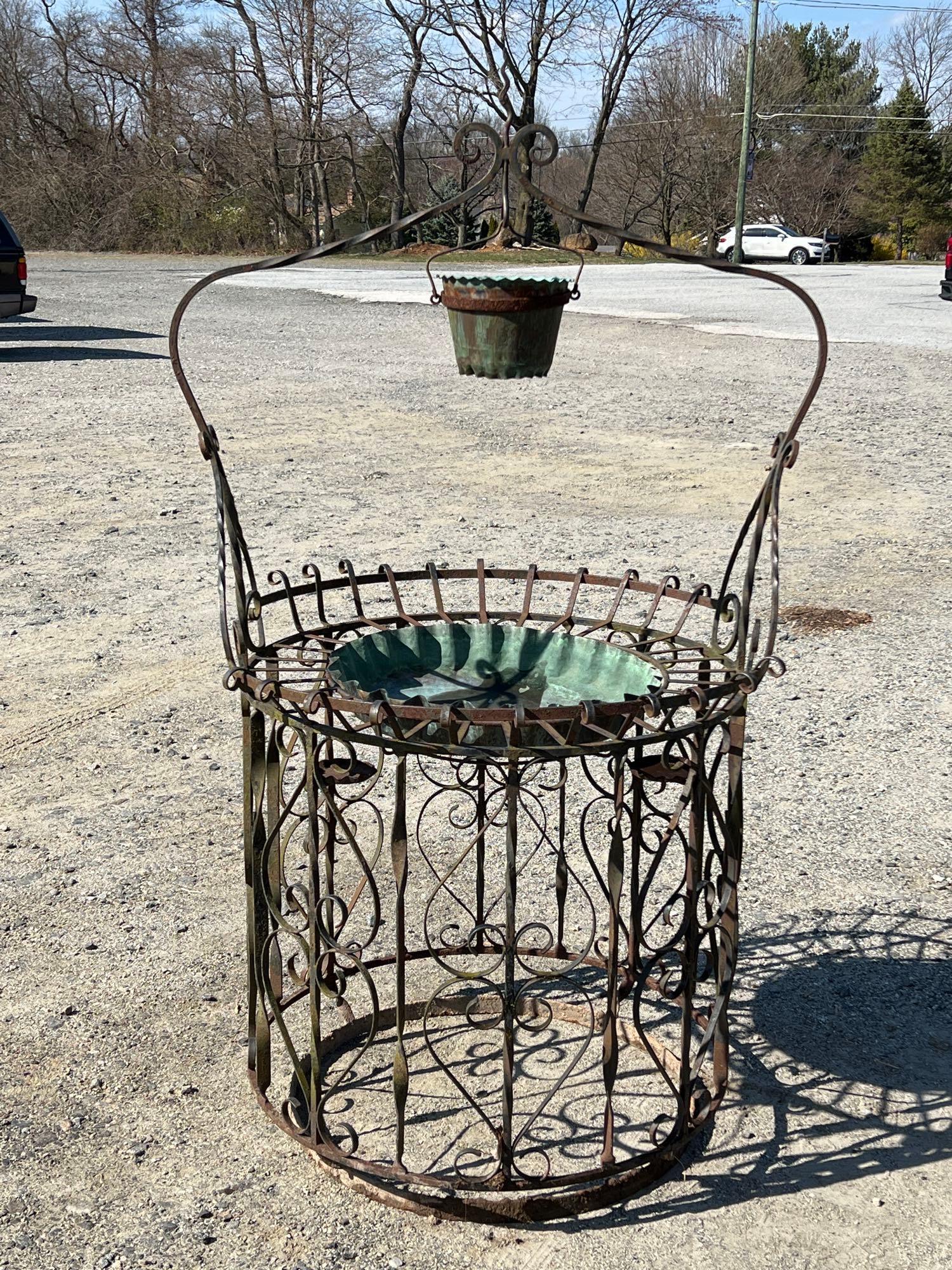 Large Wrought Iron Garden Planter Trellis (1 of 5)