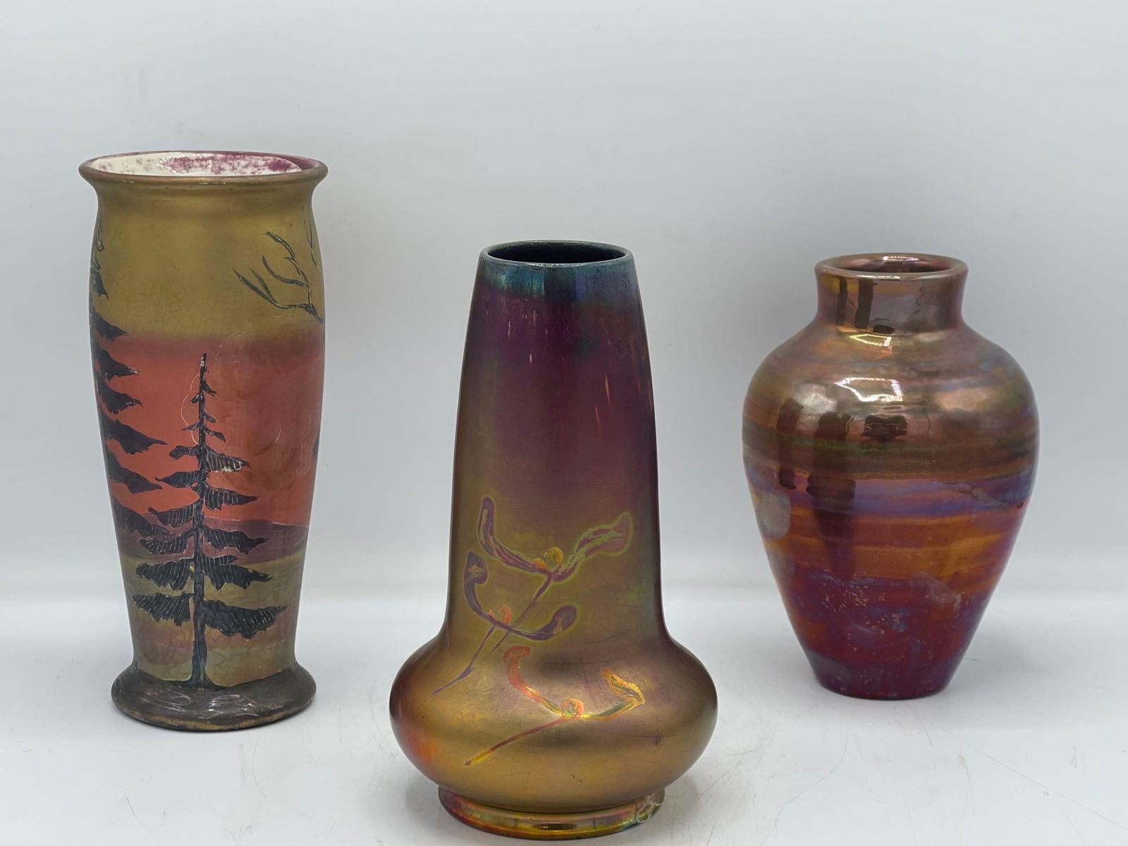 Three Art Nouveau Lusterware Vases (1 of 10)